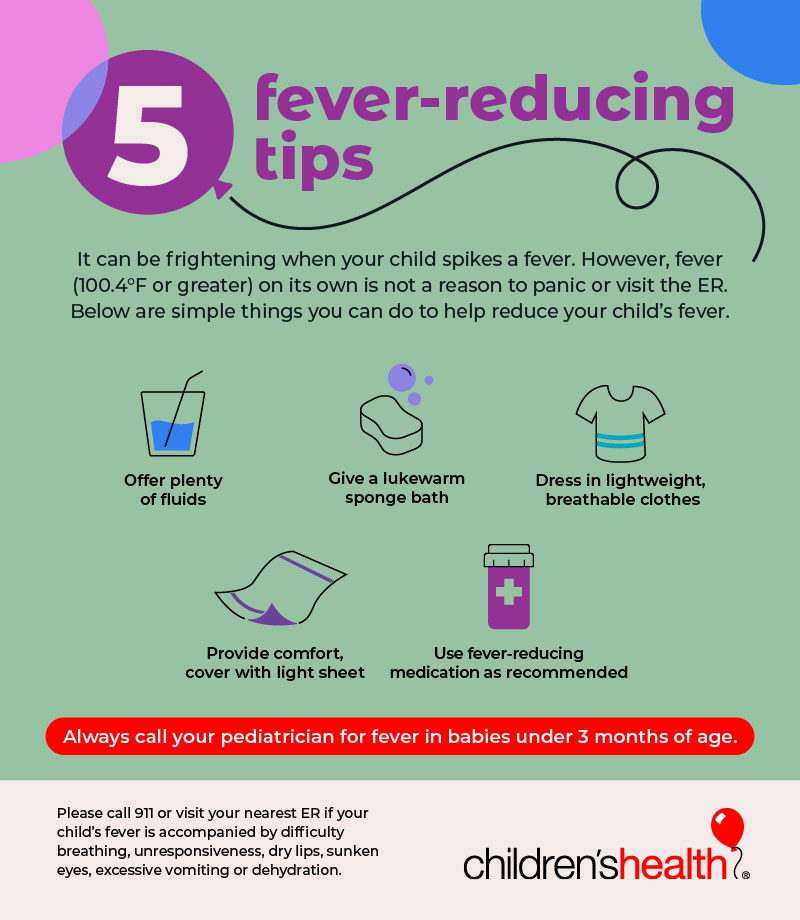 5 fever-reducing tips infographic