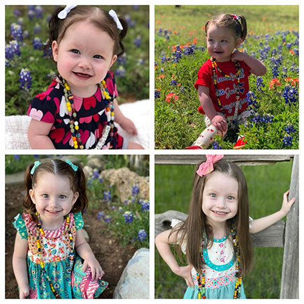 little girl posing in multiple pictures