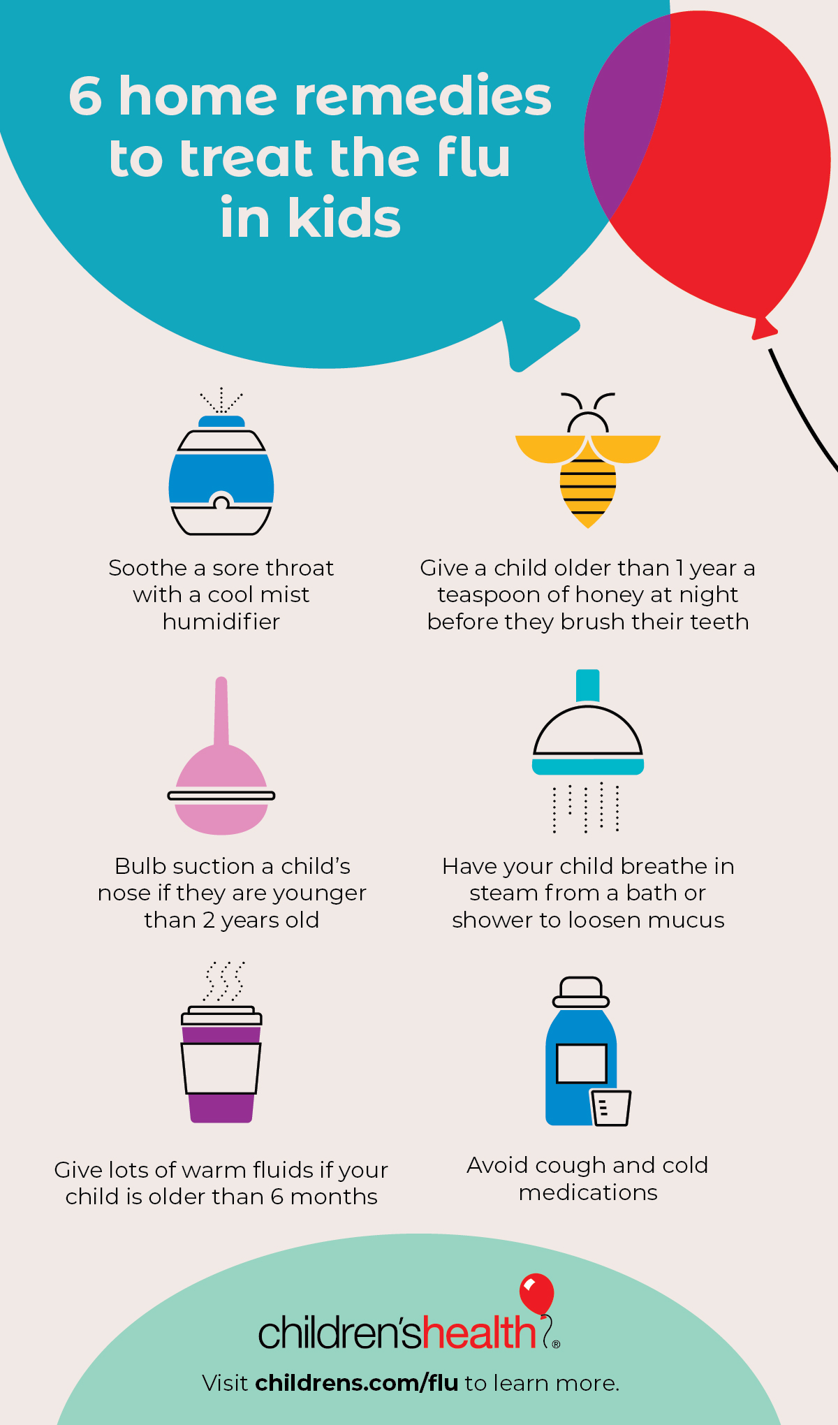 6 Home Remedies For Flu In Kids Infographic Children S Health