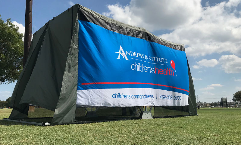 Andrew's Institute sideline tent