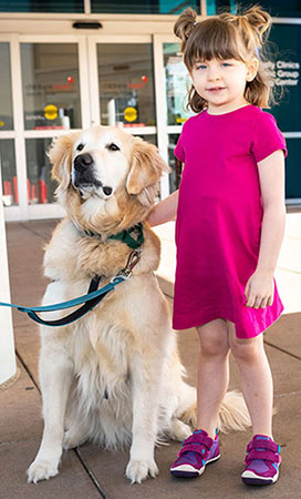 Camilla and service dog