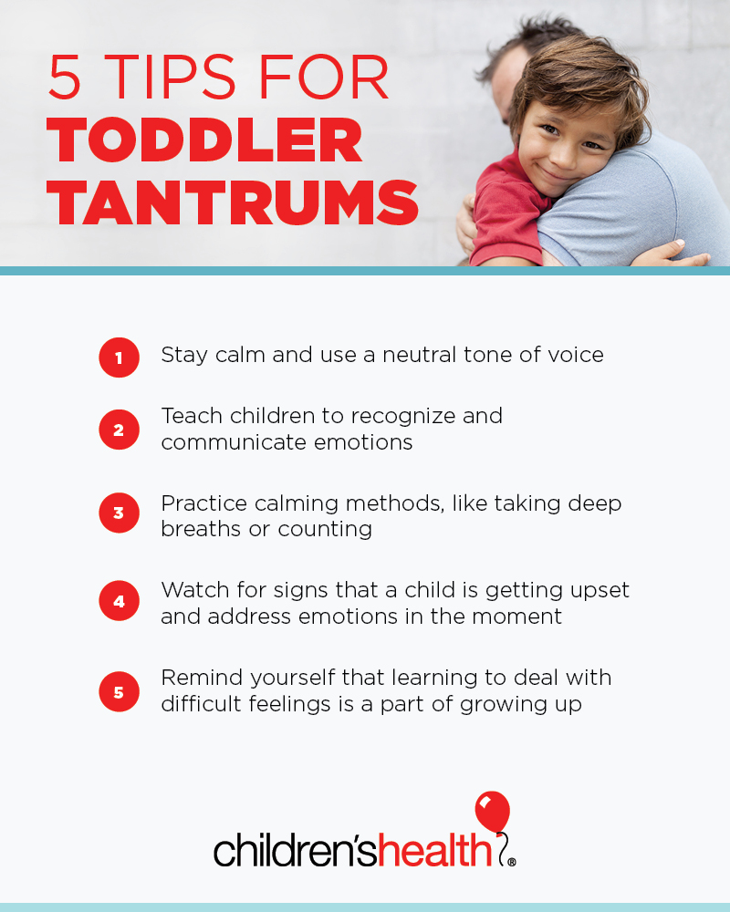 5 tips for dealing with toddler tantrums.