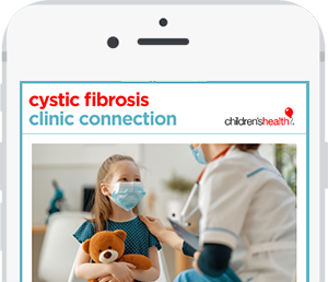 girl cystic fibrosis patient and nurse on cell phone screen