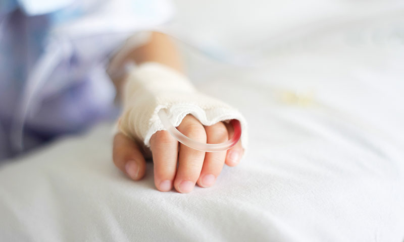 child hand with IV
