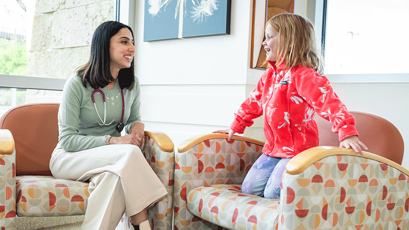 Dr. Roha Khalid (MD, Neurology) chats with Gracelyn Elzey - Children's Health Plano