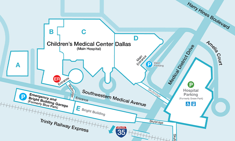 Emergency Parking Map - Children's Medical Center Dallas